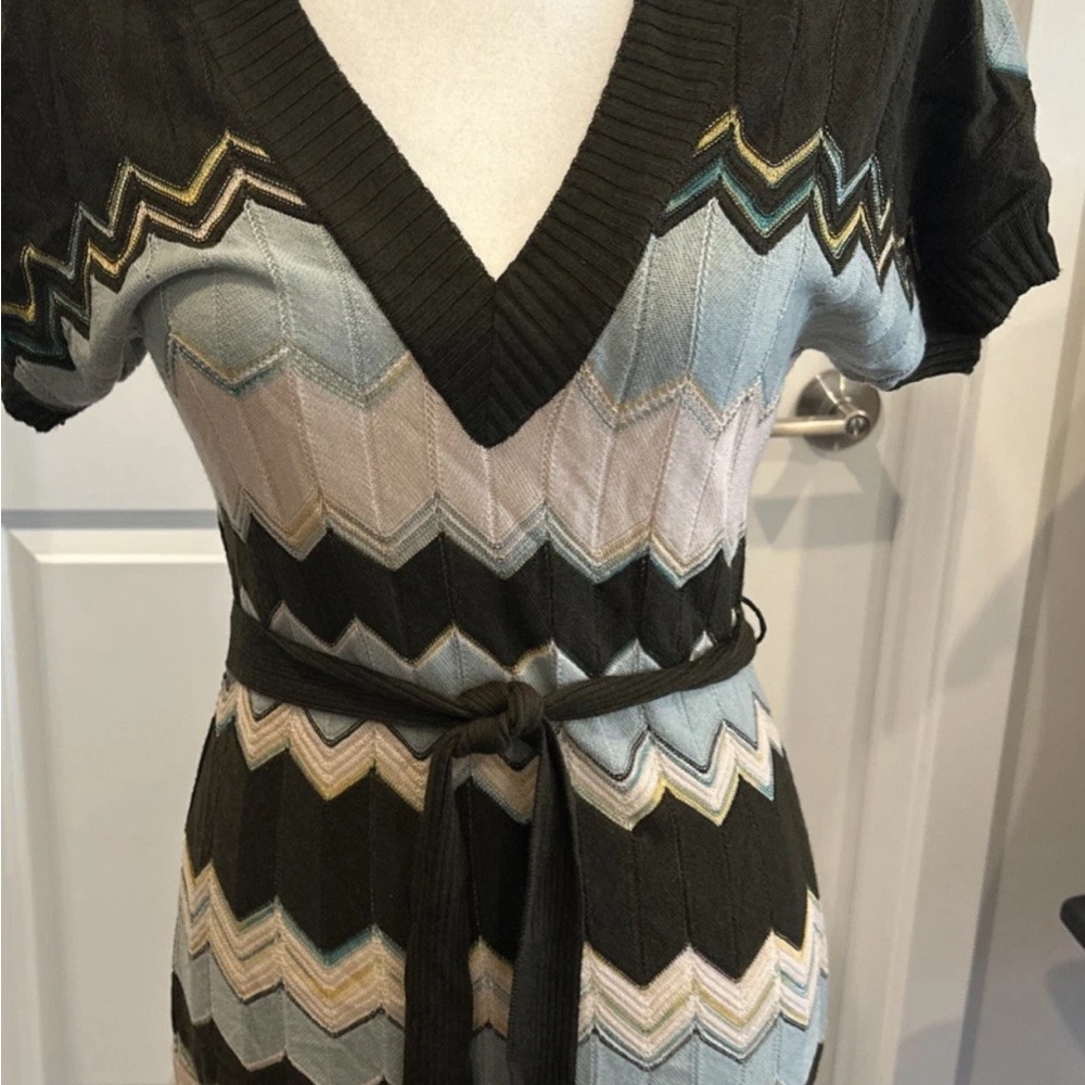 Missoni Chevron Knit Dress with Belt Size 40